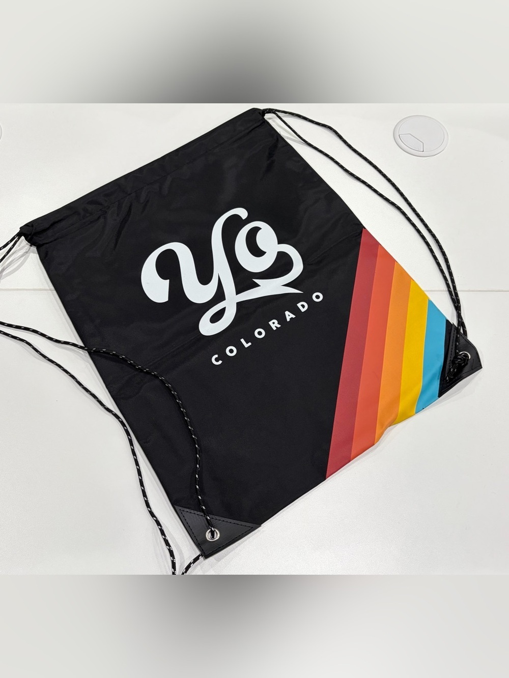 Yo Colorado Vintage Inspired Drawstring Bag Black NWT